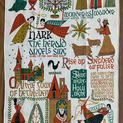 Christmas Songs 221 towel/wallhanging/runner. Gloria at bottom right.: Collection of PKM.