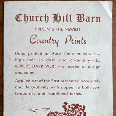 Branding, Brochure: c.1952 Country Prints, Churchill Barn (Retail)