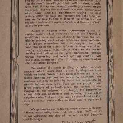 Inside cover, page 1. The Country Prints story.