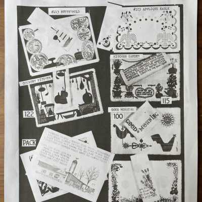 Good Morning 100 placemat set, right, second from bottom.: From, “Mat Sets by Robert Darr Wert/Country Prints”, c.1960, p.2.