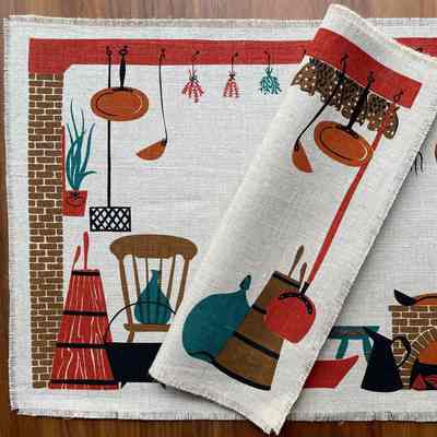 Placemat: Country Kitchen 122, c.1957, Brown