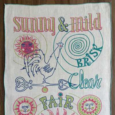 Towel, Wallhanging: Motif Gourmet, Good Day 283, Turquoise