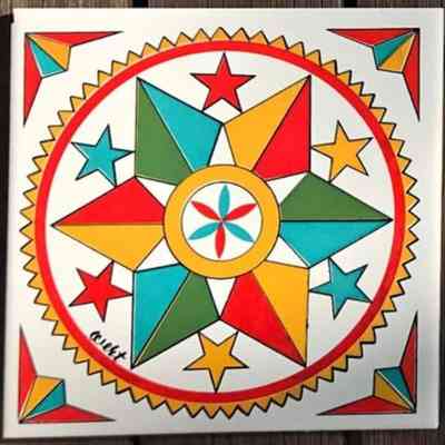 Tile: Pennsylvania Dutch Hex (TK), Stars, Square