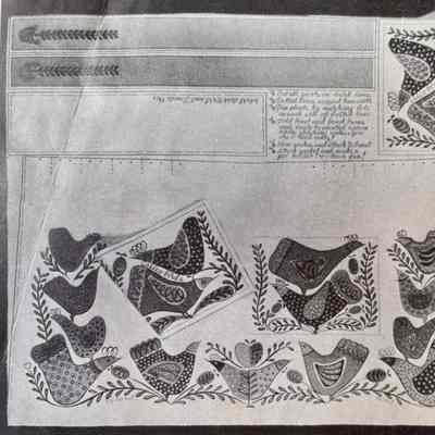 Kit, Country Prints: Apron, Calico Birds 424, “I-Did-It-Myself”