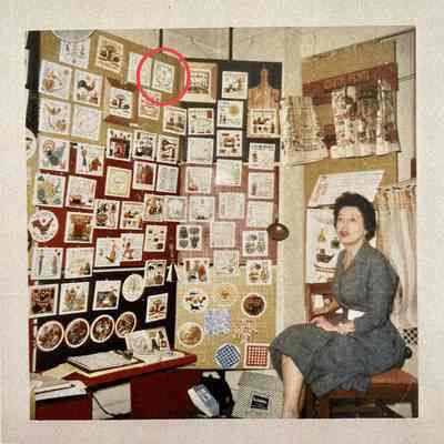 Herbs of the Heart (TK) tile in a Country Prints trade show booth, c.1964.: Image: Collection of Sara Leeper.