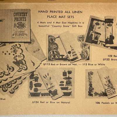 Page 14: Boxed place mat sets.