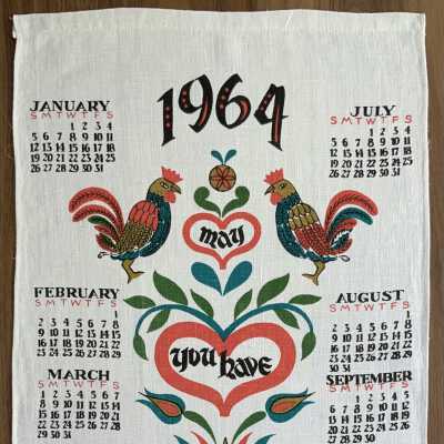 Towel, Calendar: Happy Heart, 1964