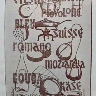Final production design for Cheese 284.: From “Country Prints by Robert Darr Wert and Neighbors”, c.1967.