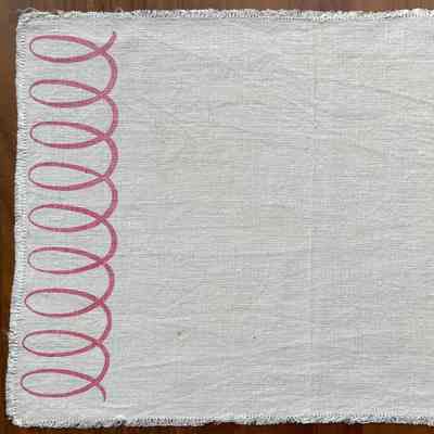Placemat: Scroll 101, Pink on White, Napkin Only