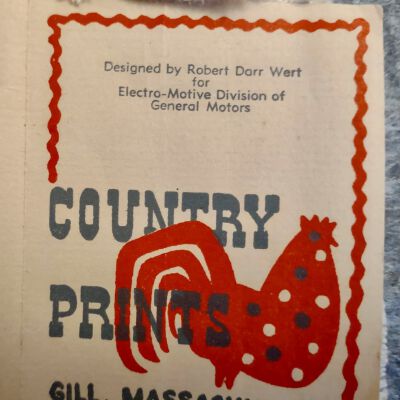 Country Prints tag with product info.