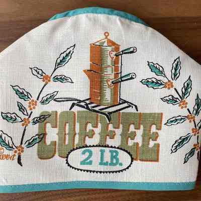Matching Motif Gourmet 280 or 284-6 Turquoise 2 lb. coffee can cover.: PKM collection.