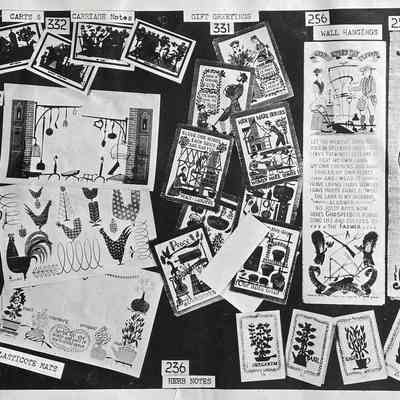 Gift Greetings 331, center.: From “Mat Sets by Robert Darr Wert/Country Prints”, p.8, c.1960.