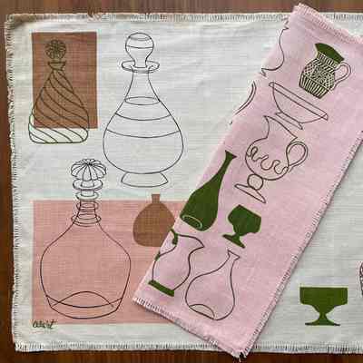 Placemat: Bottles 125, c.1957, Pink