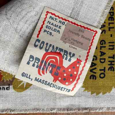 Country Prints product tag with handwritten notation, “$18.00 dz.”