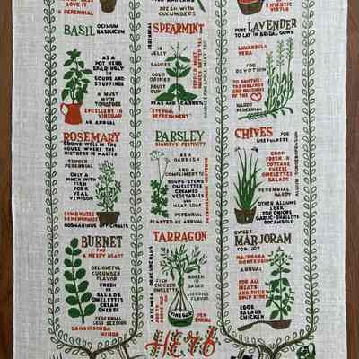 Matching towel/wallhanging: Herb Chart U220.: PKM collection.