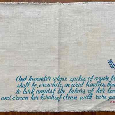 Napkin in blue.