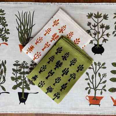 Matching placemat set: Herbs 132.: Collection of Sara Leeper.