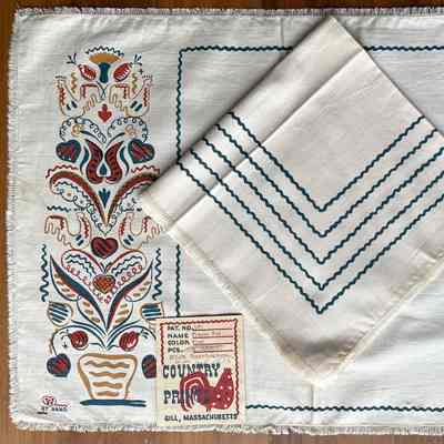 Placemat: Flower Pot 103, c.1951, Blue, Cotton Crash