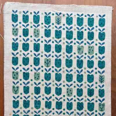 Napkin, Cocktail: Calico Hearts 318, Aqua