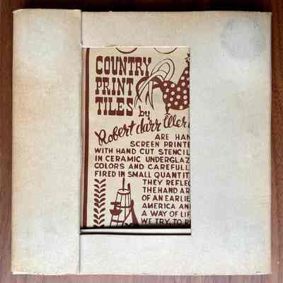 Back of tile box with dye cut window for tile branding display.