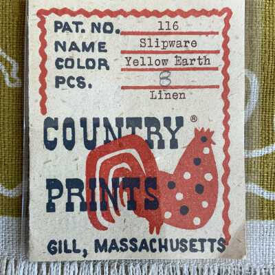 Country Prints tag with product info.