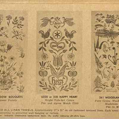 Woodland Walk 261 towel/wallhanging, right.: From “Country Prints by Robert Darr Wert and Neighbors”, c.1963 and c.1966. Image: Michael J. Dawson