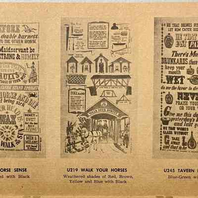 Tavern Proverbs U245 towel/wallhanging, right.: From “Country Prints by Robert Darr Wert and Neighbors”, c.1963. Image: Michael J. Dawson