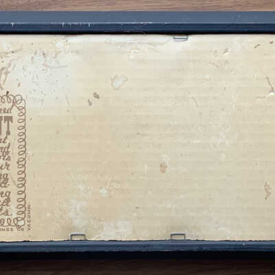 Back of frame with Country Prints imprint in brown.