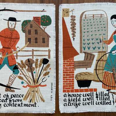 Matched pair of “Poor Richard’s Almanac” Gift Greetings.: PKM collection.