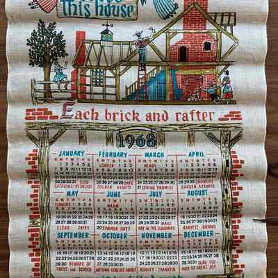 Finished House Blessing 513 calendar towel.: PKM collection.