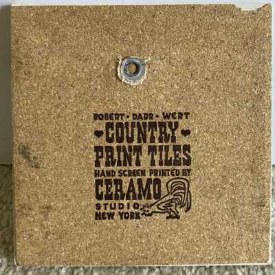 Tile back with Country Print Tiles/Ceramo Studio imprint.