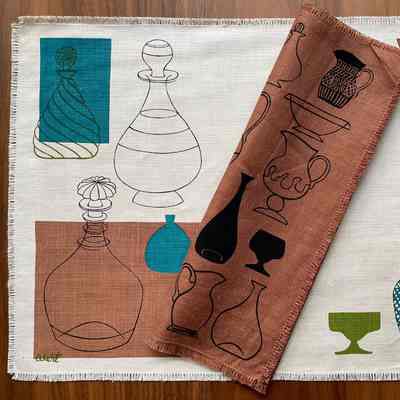 Placemat: Bottles 125, c.1957, Brown