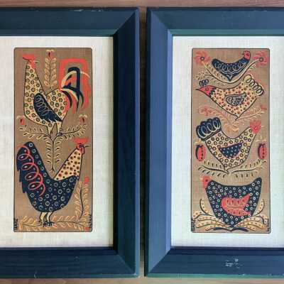 Print: Rooster 612-3 and Hen 612-4 Pair (TK)