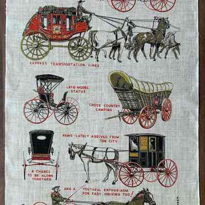 Matching towel/wallhanging: Horse and Buggy U222; see “Towels/Wallhangings”.: PKM collection.