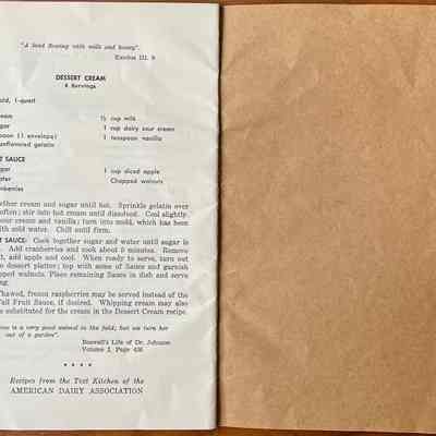 Page 8, Dessert Cream recipe.