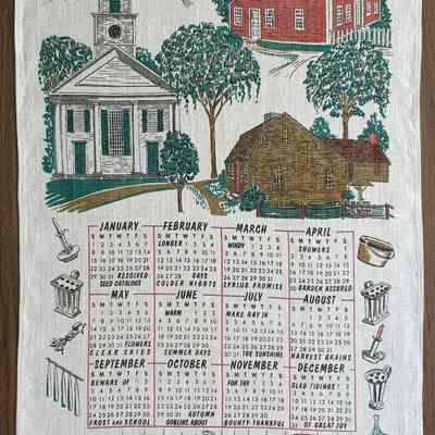 Calendar towel, Sturbridge 598; see “Calendar Towels”.: PKM collection.