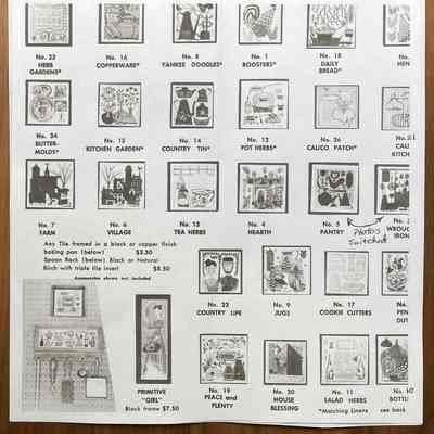 Penn Dutch tile, fourth row from top, right.: From “Robert Darr Wert/Country Print Tiles”, c.1955.