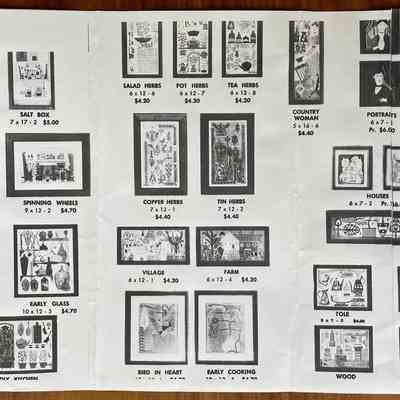 Spinning Wheels 912-2, upper left corner, second row, second from left.: From “Country Prints in Frames”, c.1955. Image: PKM