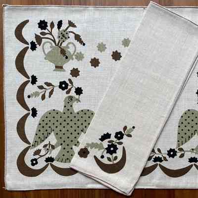 Placemat: Applique Eagle U103, c.1963, Brown