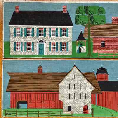 Print: House & Barn 820-2 Pair