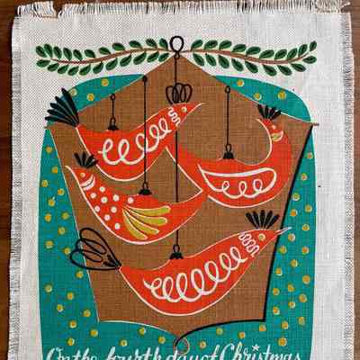 Gift Greeting, Christmas: Twelve Days, Colonial, Fourth Day (TK)
