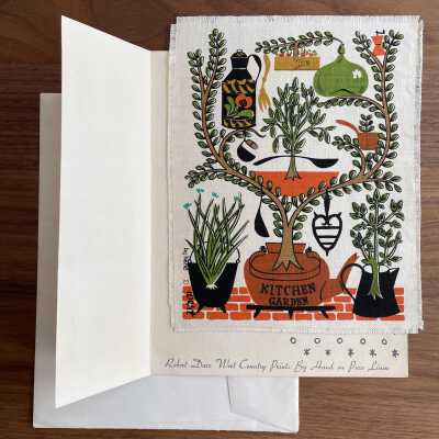 Kitchen Garden print with Gift Greeting note folder and envelope.