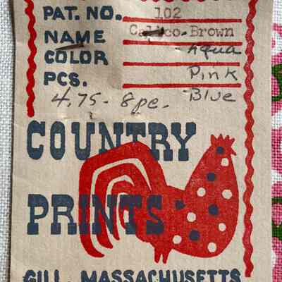 Product tag with list of colorways.