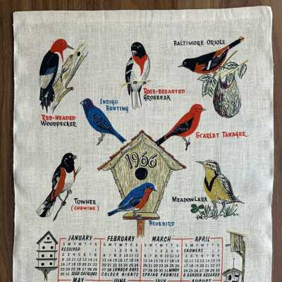 Towel, Calendar: Song Birds 509, 1966
