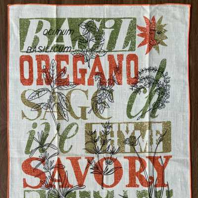 Towel, Wallhanging: Motif Gourmet, Herbs 280, Orange
