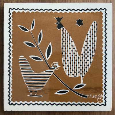 Tile: Quilts; Chickens T-15, Brown