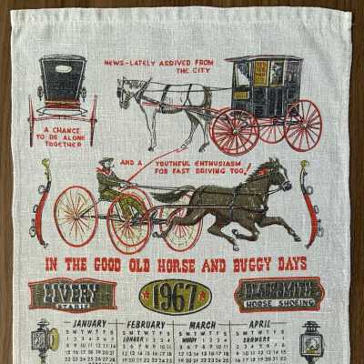 Towel, Calendar: Horse and Buggy U515, 1967