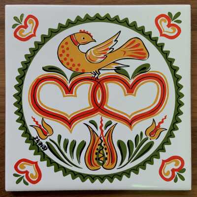 Tile: Pennsylvania Dutch, Hex Birds (TK)