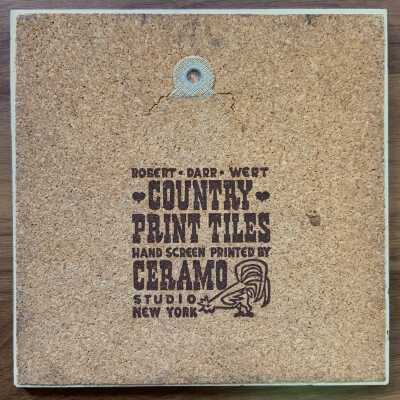 Tile back with Country Print Tiles imprint.