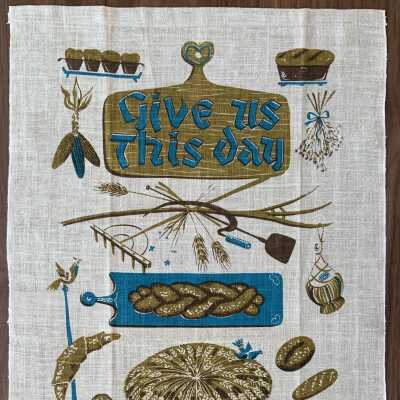 Towel, Wallhanging: Daily Bread 212, c.1962, Blue